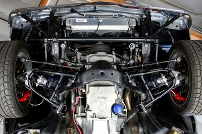 66 Chevelle silver front suspension