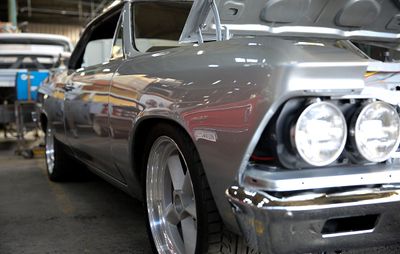 66 Chevelle silver side reflection