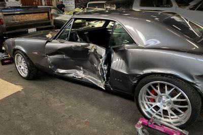 67 Pontiac Firebird crashed left